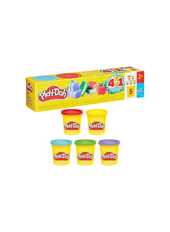 Play-Doh 5-Piece Back To School Modeling Compounds Multicolour 7 x 7 x 29 cm HPDG18605L0 - Image 1